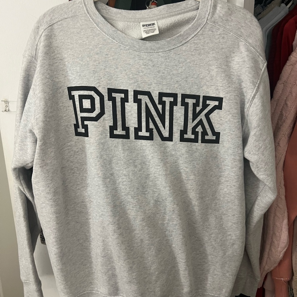 PINK Logo Gray Sweatshirt
